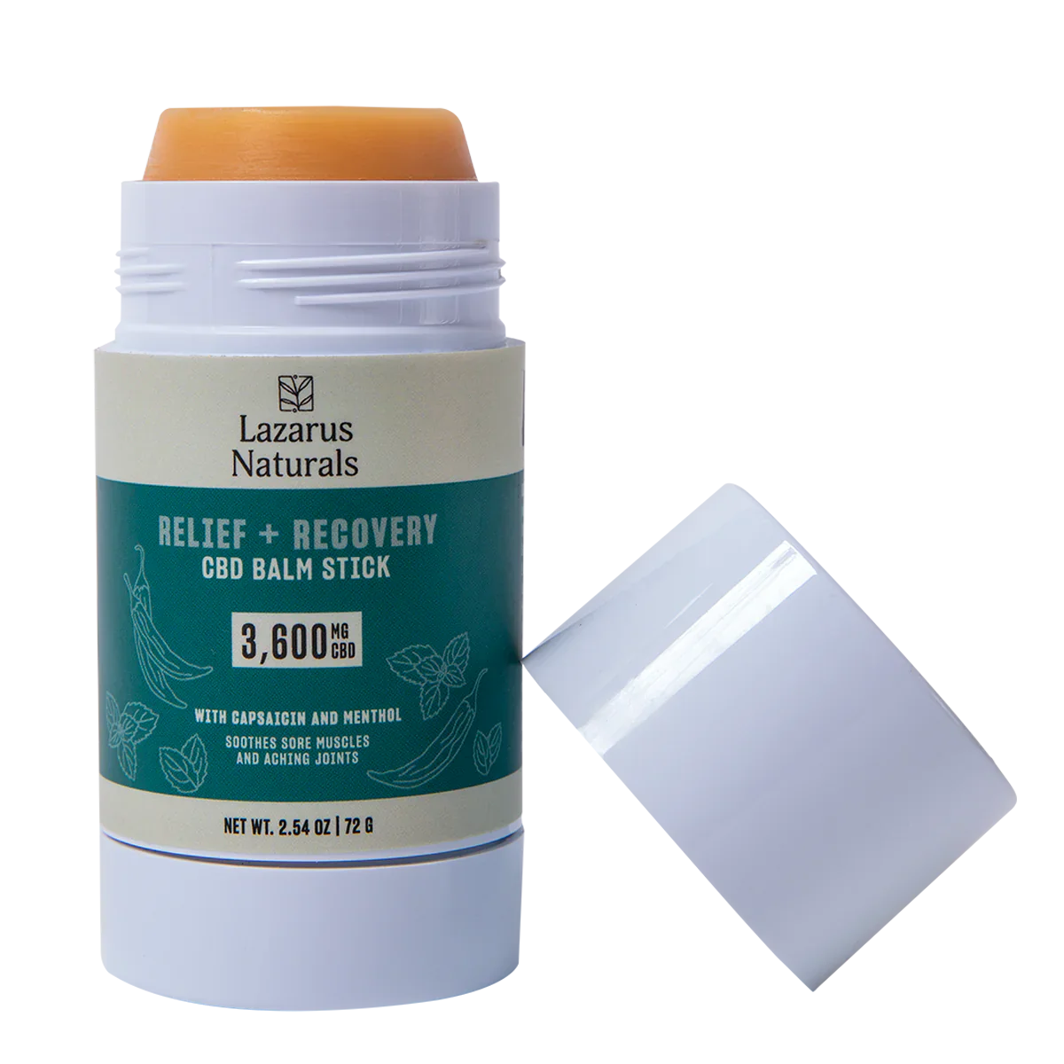 Lazarus Naturals CBD BALM STICK, RELIEF + RECOVERY