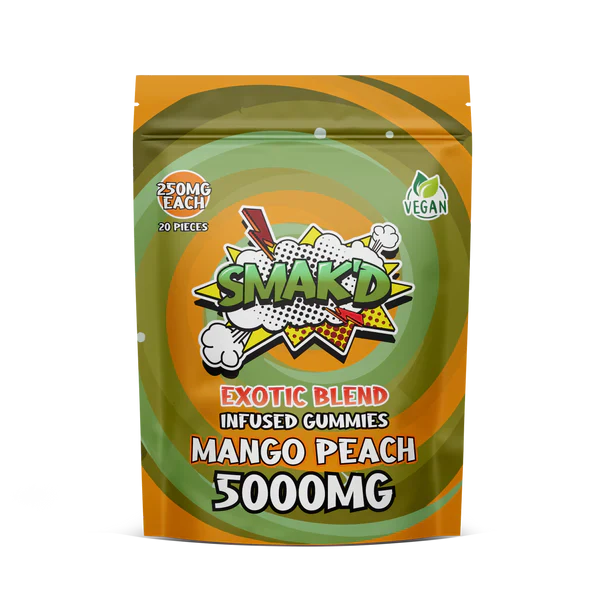 mango peach delta 8 thc infused gummies - 5000 MG