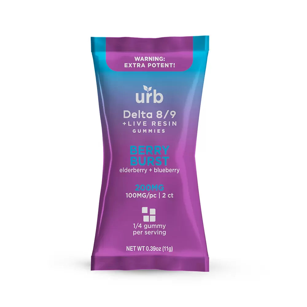 D8/D9 THC Gummies 200MG - Berry Burst | Urb