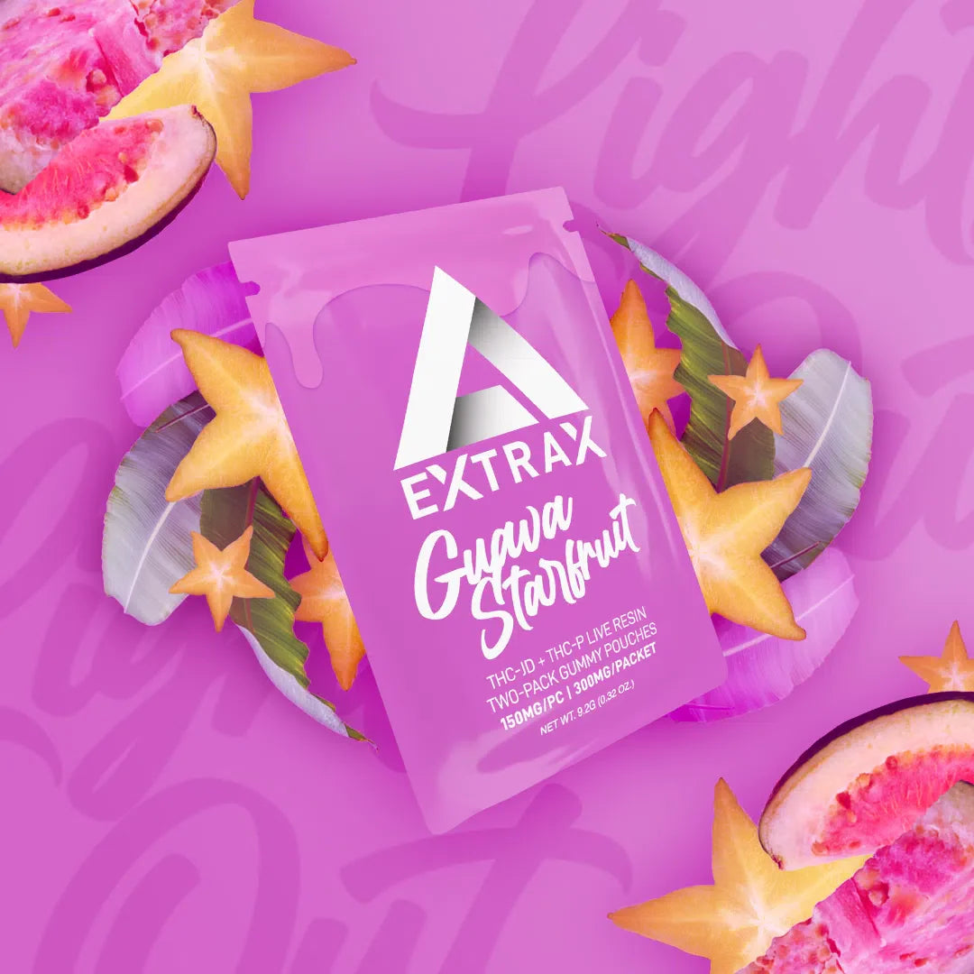 Delta Extrax Lights Out Live Resin THC-JD + THC-P 300mg Gummies - Guava Starfruit 2