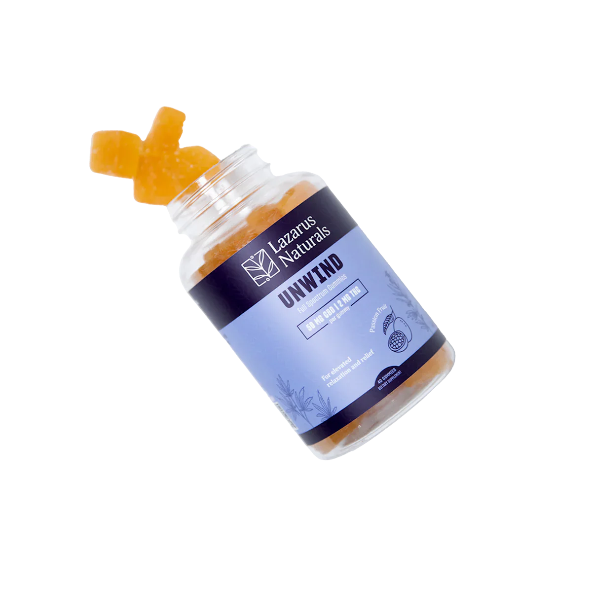 Lazarus Naturals CBD+THC GUMMIES, UNWIND - 40 Count