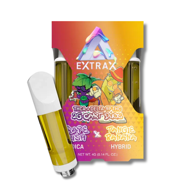 Delta Extrax Adios Blend THC-A Cartridge | 4g - Grape Kush (Indica) X Tangie Banana (Hybrid) 3