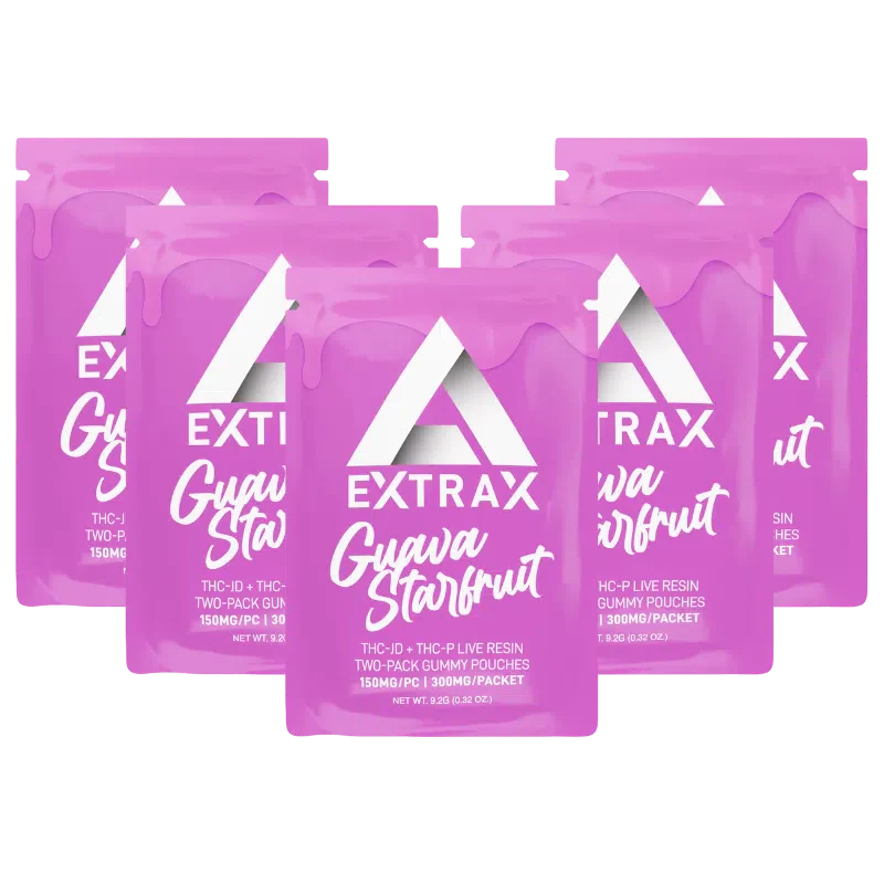 Delta Extrax Lights Out Live Resin THC-JD + THC-P 300mg Gummies - Guava Starfruit