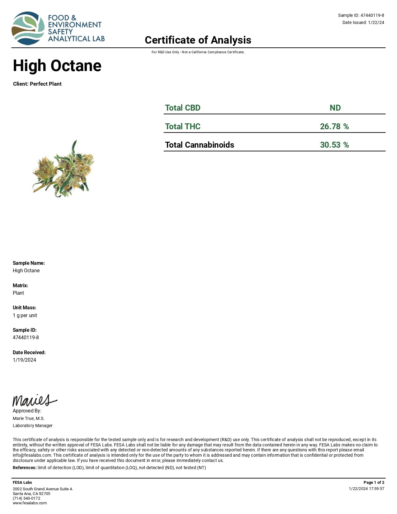 Destino Farms Indoor THCA Pre Roll 1.2G