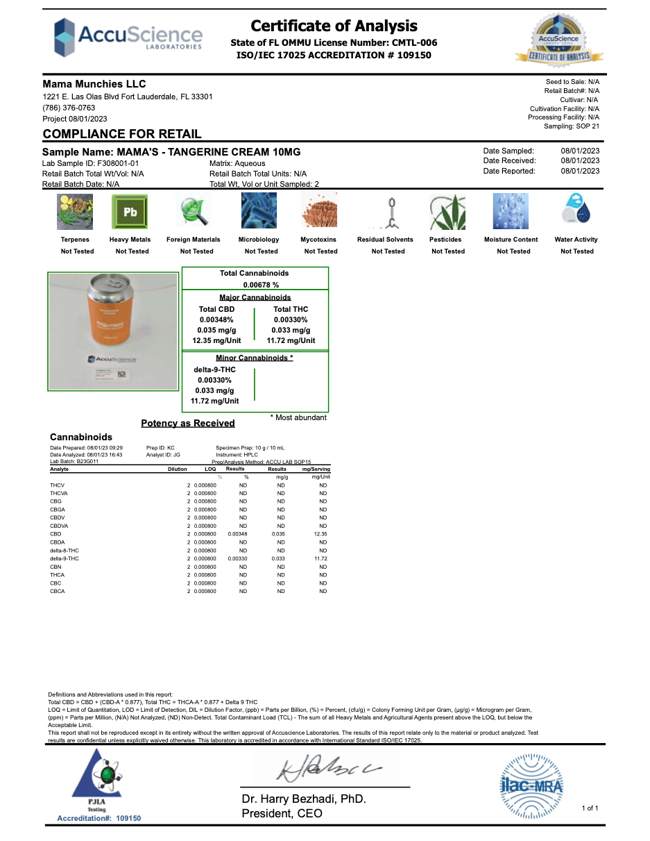 MAMA'S THC Infused Drink - 10mg