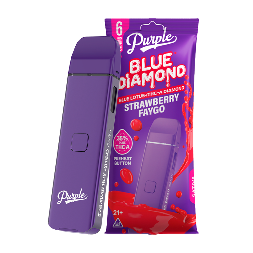 Purple Organics Blue Diamond Disposable THCA - 6 Grams - Strawberry Faygo (Sativa)