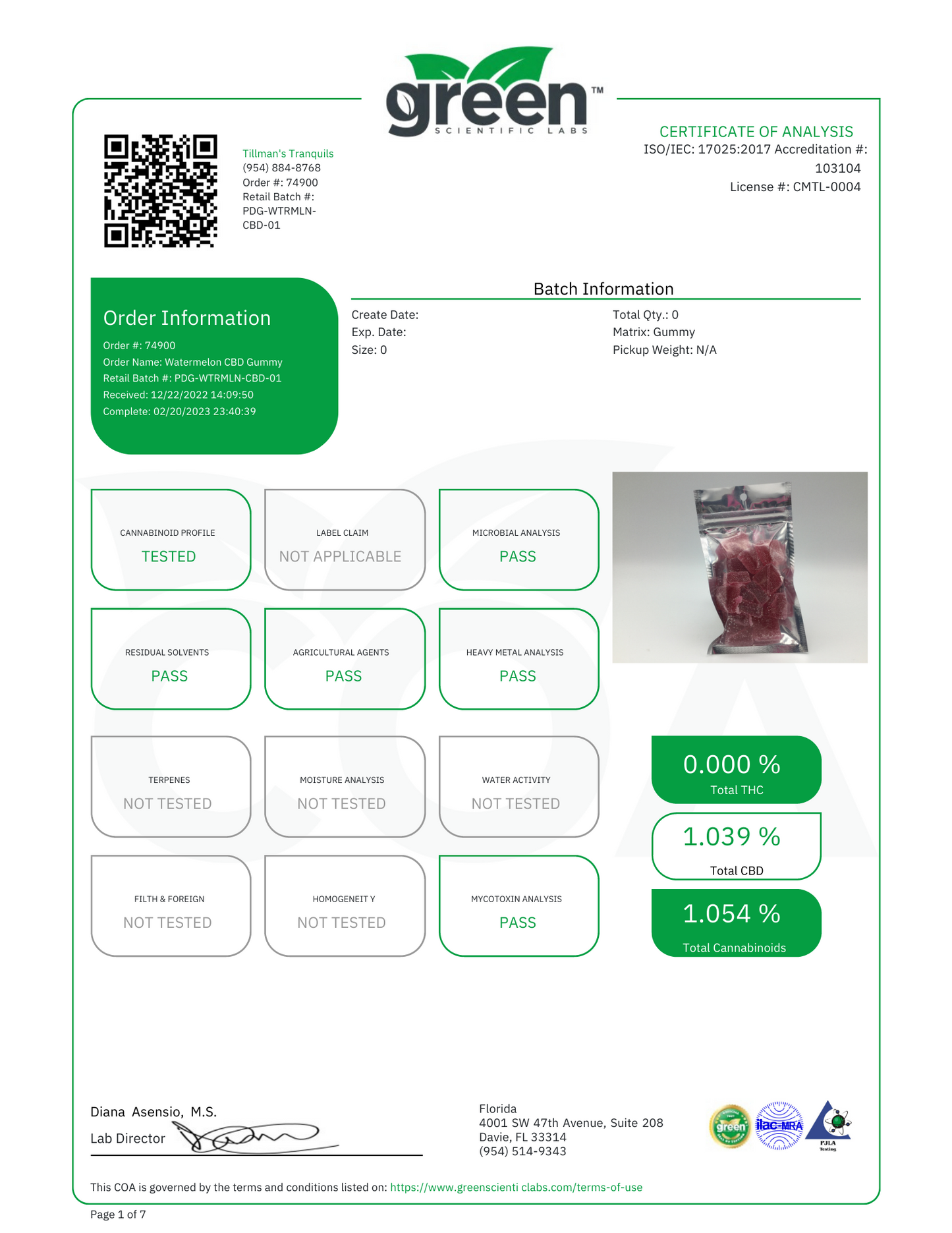 Tillman Tranquils CBD Gummies 50mg Broad Spectrum CBD Watermelon