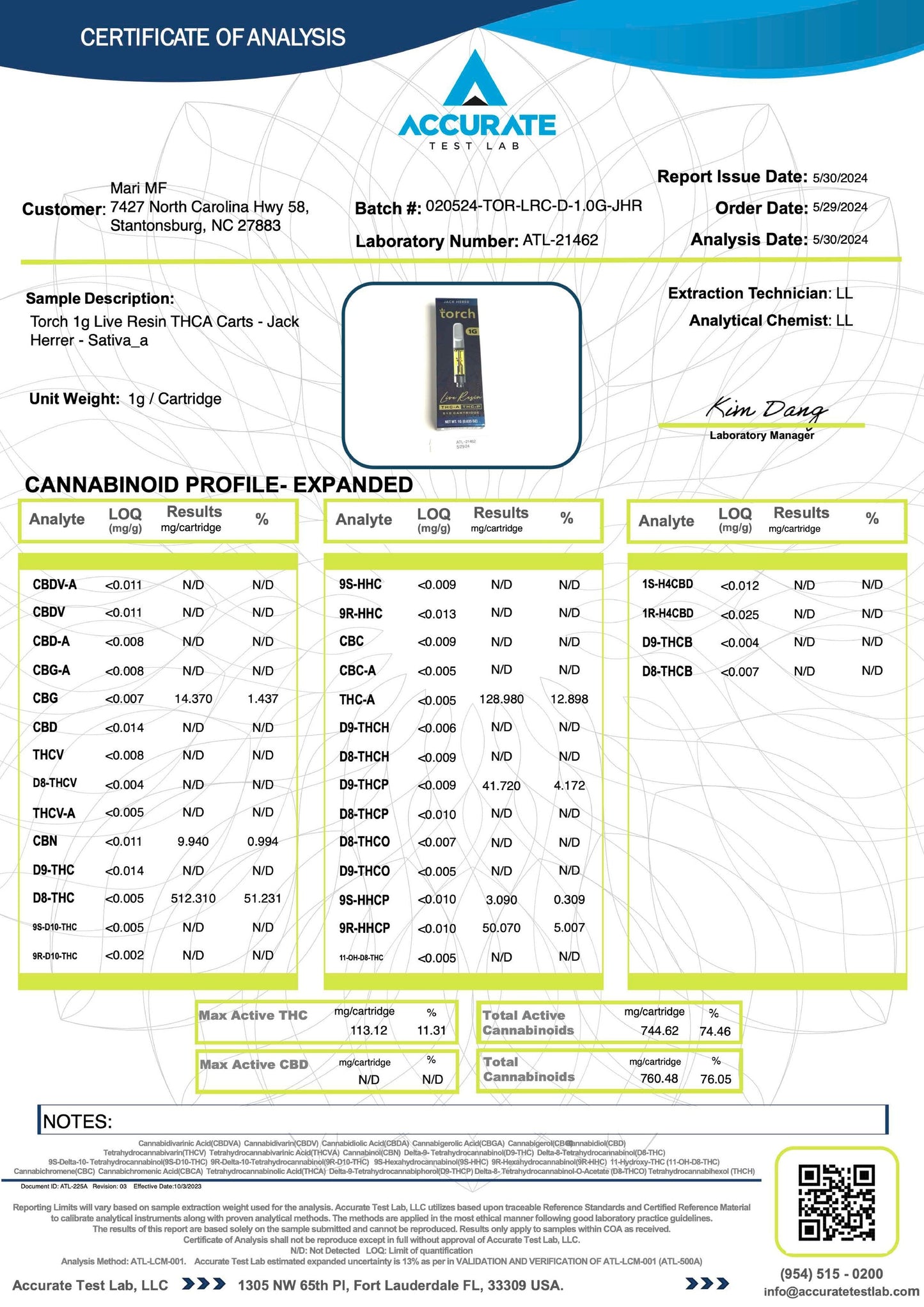 Torch Live Resin 1G Cartridge