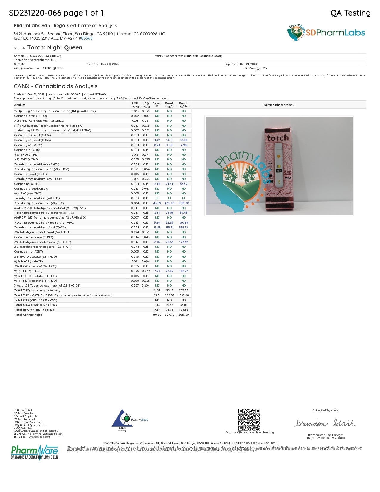 Torch THC-A Live Rosin Disposable | 2.5g