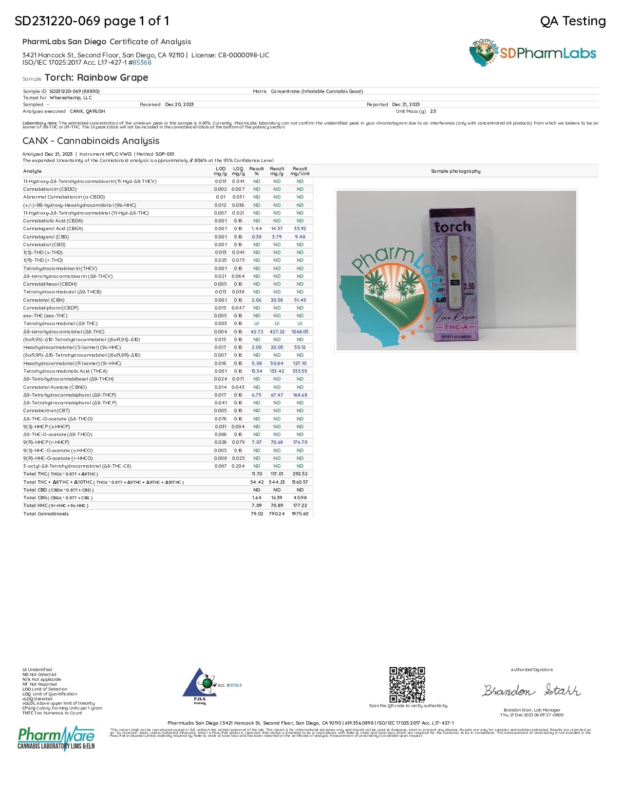 Torch THC-A Live Rosin Disposable | 2.5g