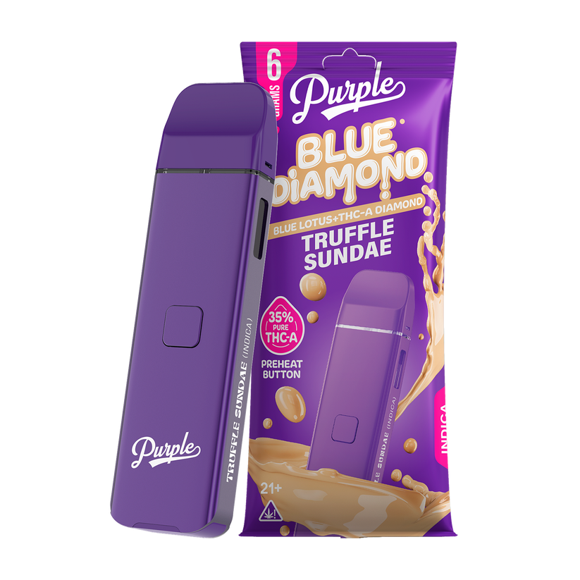 Purple Organics Blue Diamond Disposable THCA - 6 Grams - Truffle Sundae (Indica)