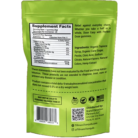 Tillman Tranquils CBD:THC Gummies Green Apple
