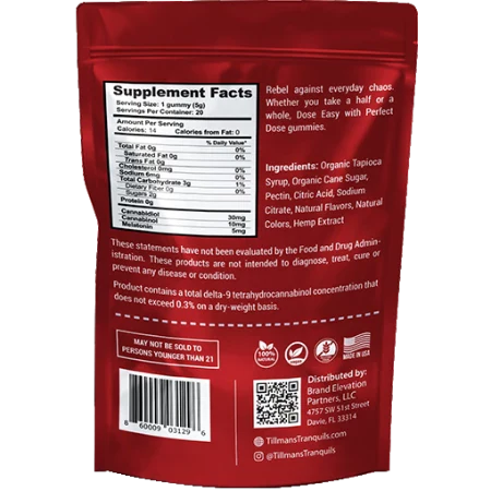 Tillman Tranquils Sleep Gummies + Melatonin 3:1 CBD:CBN Cherry