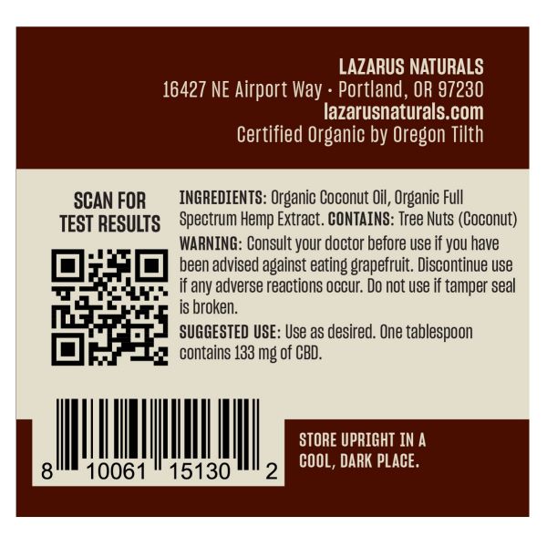 Lazarus Naturals CBD Coconut Oil
