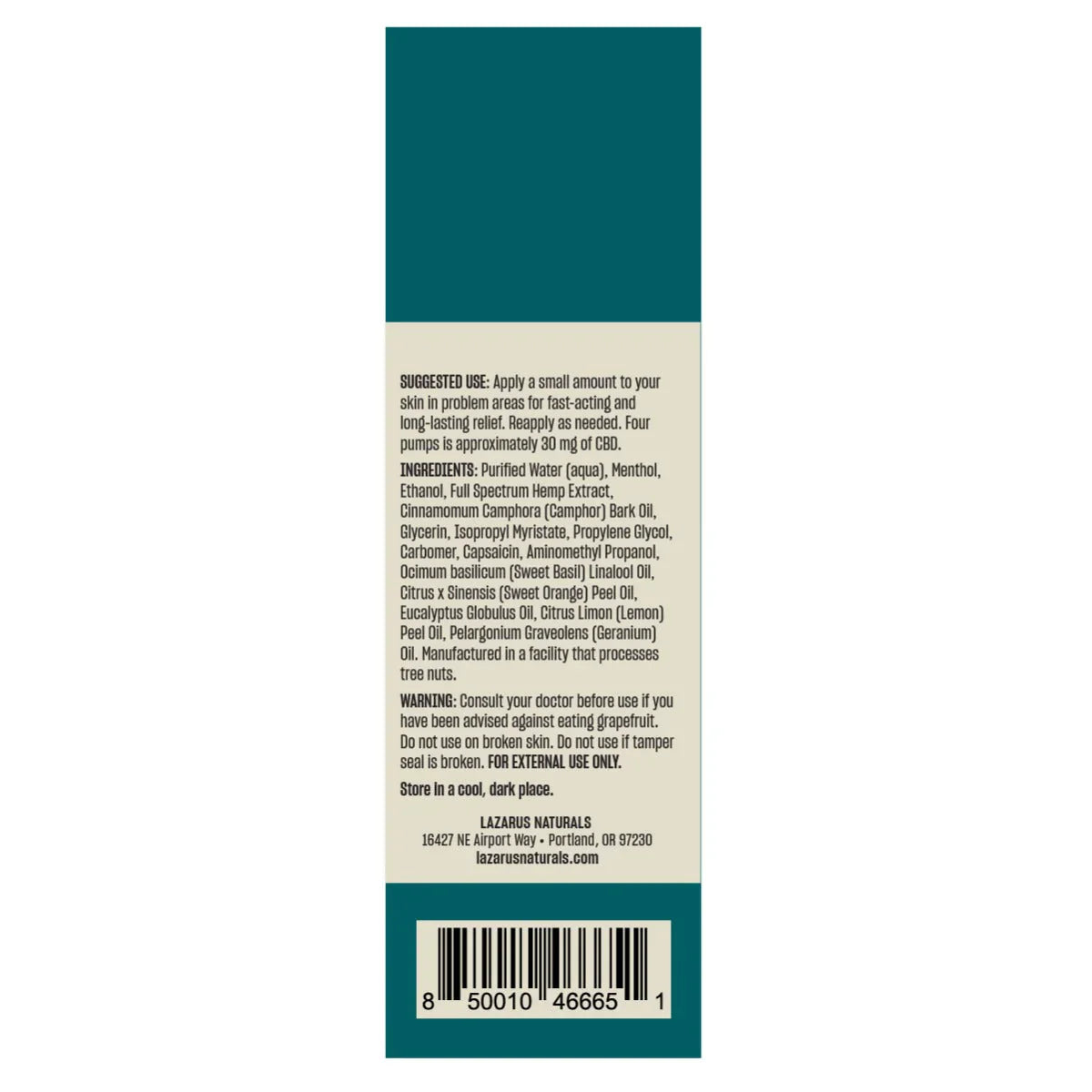 Lazarus Naturals CBD MUSCLE GEL, RELIEF + RECOVERY