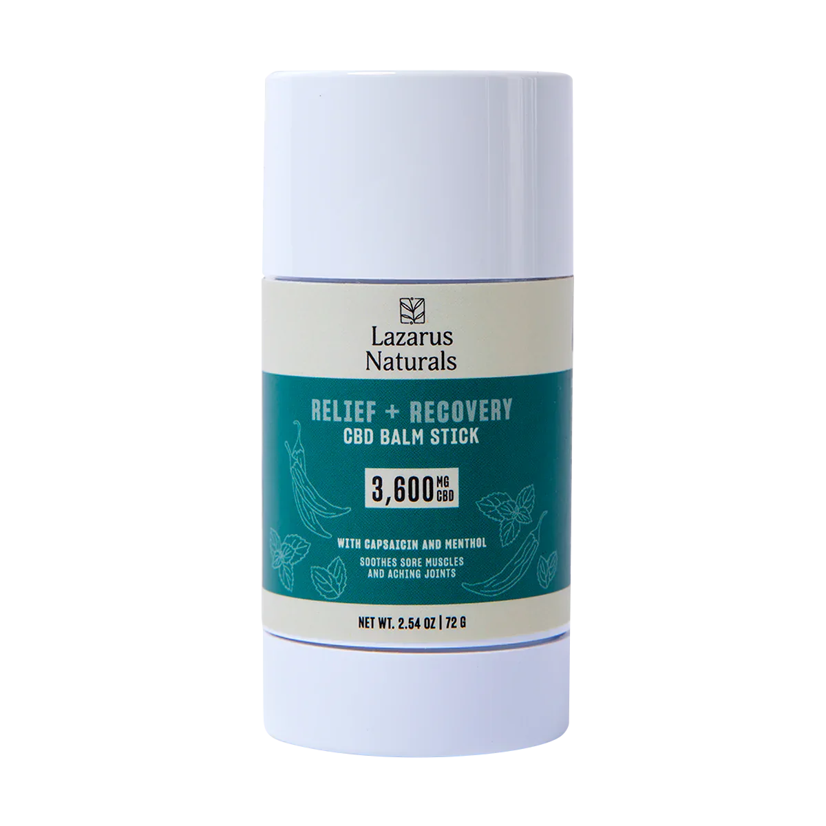 Lazarus Naturals CBD BALM STICK, RELIEF + RECOVERY