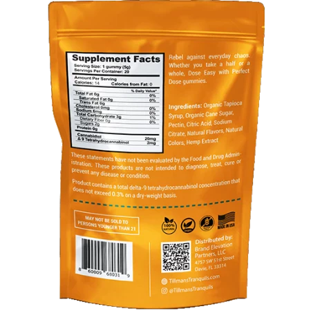 Tillman Tranquils CBD:THC Gummies Mango