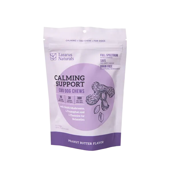 Lazarus Naturals Calming Support CBD Dog Chews - Peanut Butter