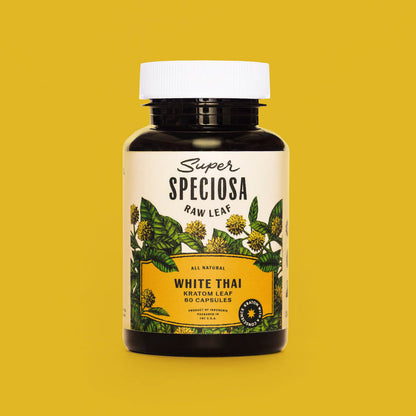 White thai kratom capsules from Super Speciosa. Buy premium kratom pills online.