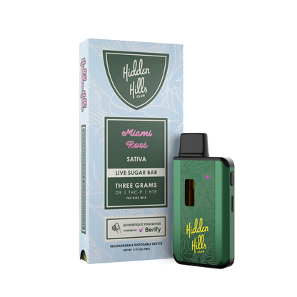 hidden hills live sugar disposable vape miami rose