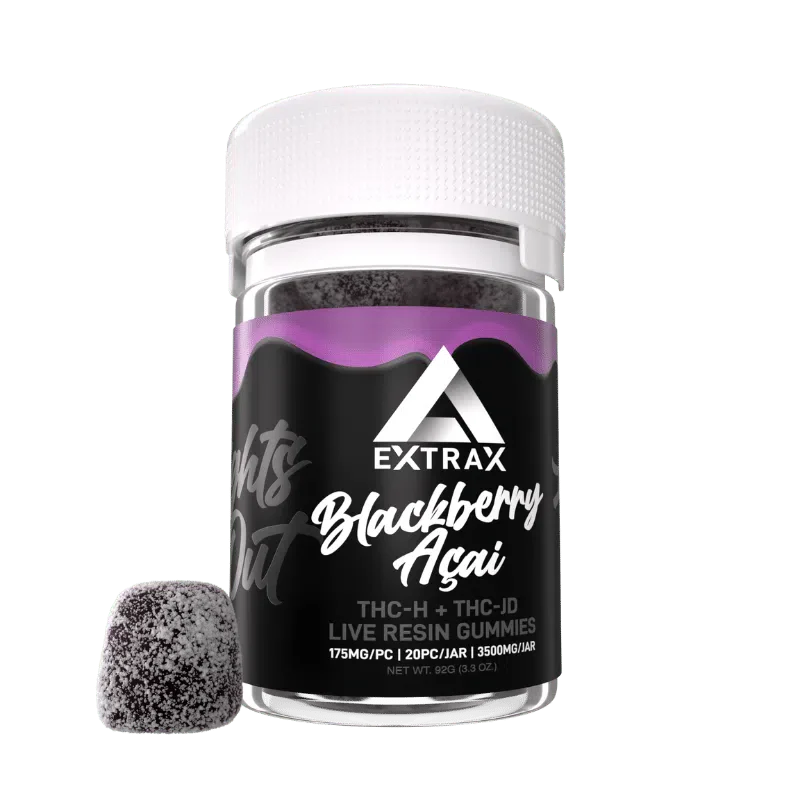 Delta Extrax 3500mg Lights out Blend Gummies - Blackberry Açaí