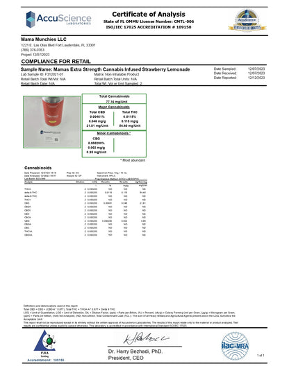 Mama's Cannabis Infused Drink | Extra Strenght - 50MG