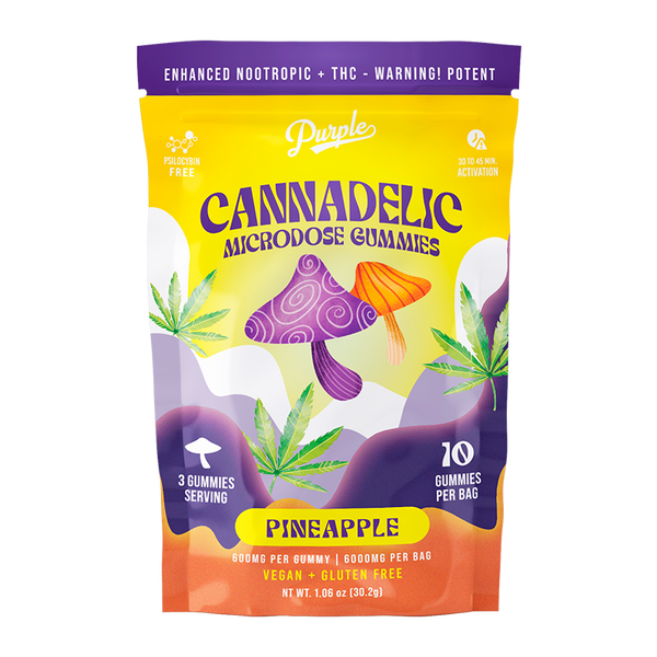 Purple Organics Cannadelics Microdose Gummies - 10CT - Pineapple