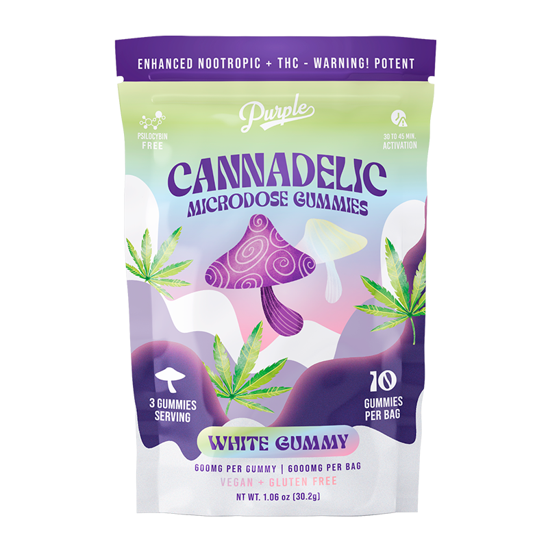 Purple Organics Cannadelics Microdose Gummies - 10CT - White Gummy