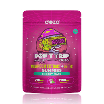 Dozo Dont Trip Mushroom Extract + D9 Thc Gummies - 7100mg - Cherry Mars