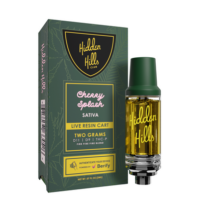 Hidden Hills Live Resin Cart - 2g Cartridge Fire Fire Blend | Cherry Splash (Hybrid)