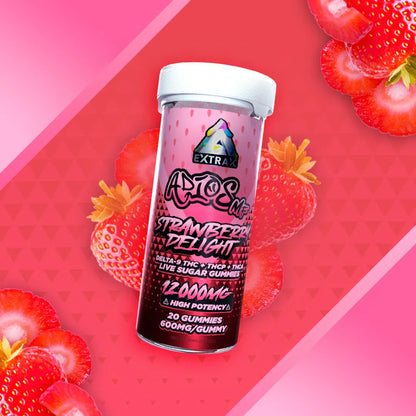 Delta Extrax 12000MG Adiós MF Blend Gummies - Strawberry Delight (Hybrid) 2