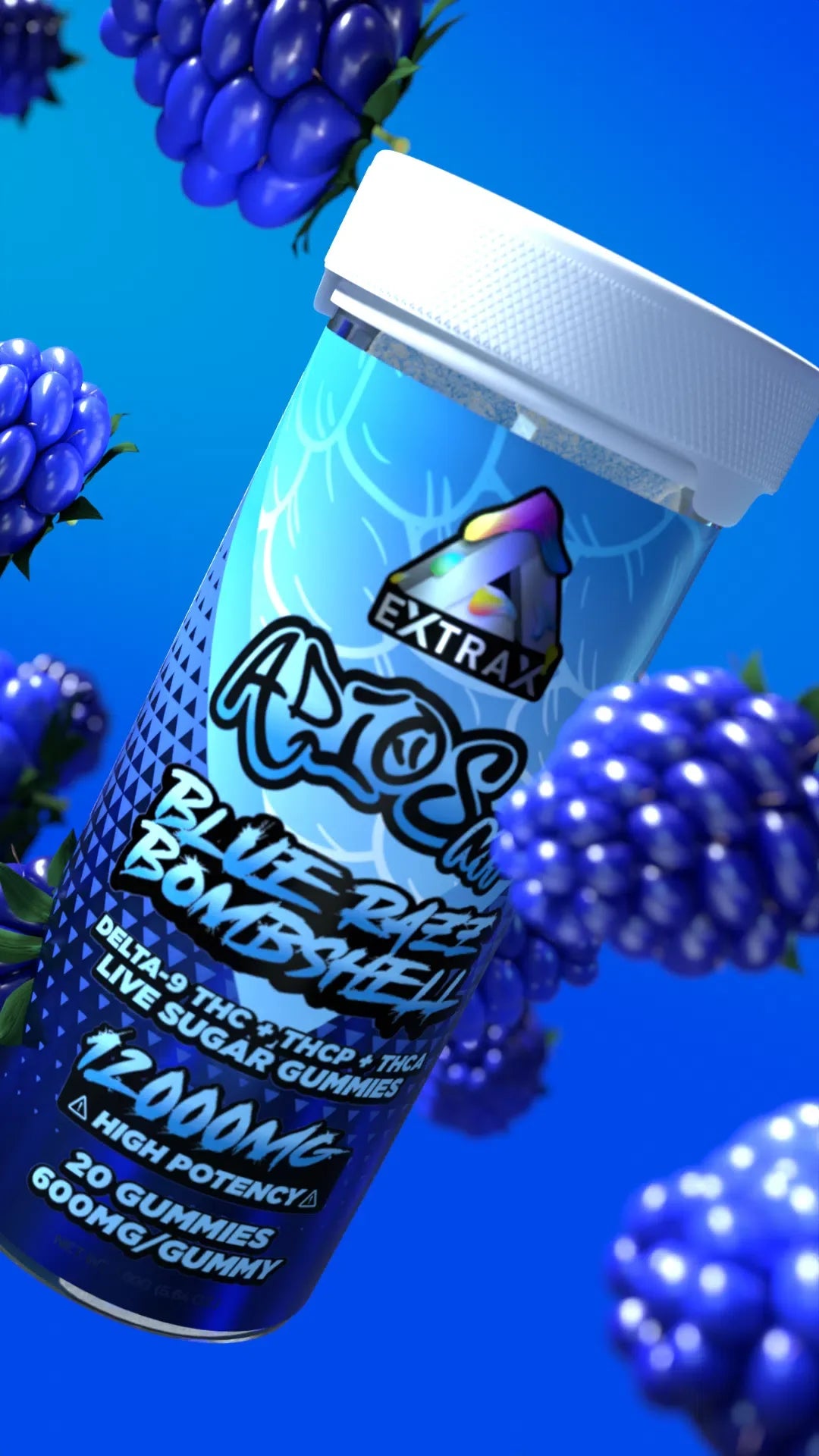 Delta Extrax 12000MG Adiós MF Blend Gummies - Blue Razz Bombshell (Hybrid) 4