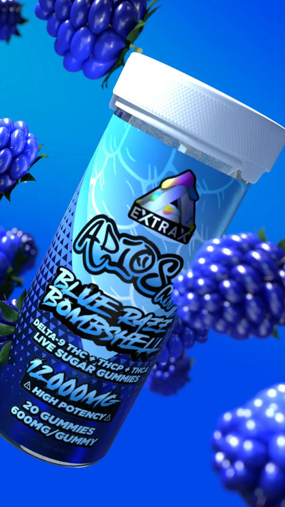 Delta Extrax 12000MG Adiós MF Blend Gummies - Blue Razz Bombshell (Hybrid) 4