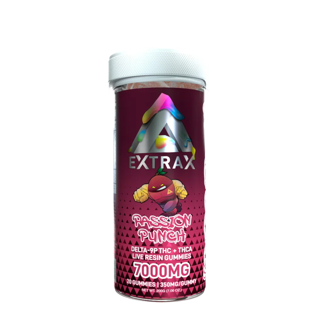 Delta Extrax 7000mg Adiós Blend Gummies - Passion Punch (Hybrid)