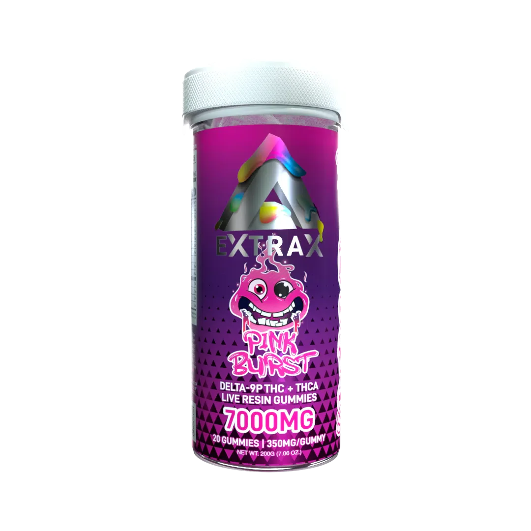 Delta Extrax 7000mg Adiós Blend Gummies - Pink Burst (Hybrid)