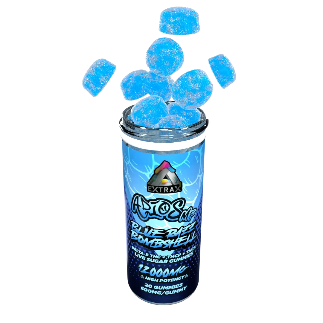 Delta Extrax 12000MG Adiós MF Blend Gummies - Blue Razz Bombshell (Hybrid) 3