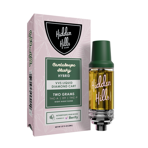 Hidden Hills VVS Liquid Diamond Cart - 2g Cartridge Night Night Blend - Cantaloupe Slushy (Hybrid)