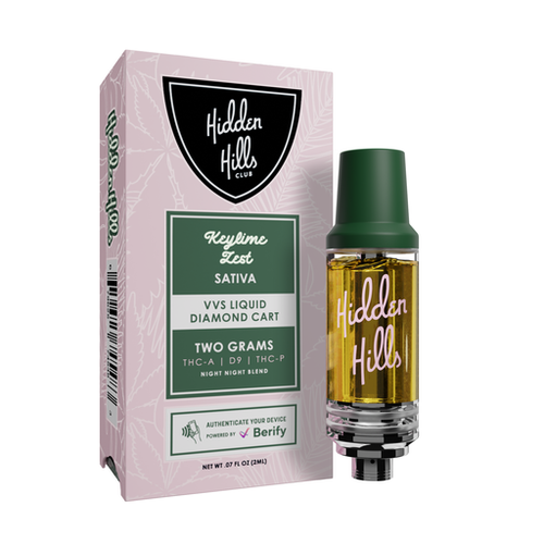 Hidden Hills VVS Liquid Diamond Cart - 2g Cartridge Night Night Blend - Keylime Zest (Sativa)