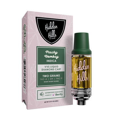 Hidden Hills VVS Liquid Diamond Cart - 2g Cartridge Night Night Blend - Peachy Bombay (Indica)