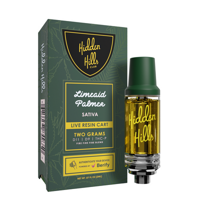 Hidden Hills Live Resin Cart - 2g Cartridge Fire Fire Blend | Limeade Palmer (Sativa)