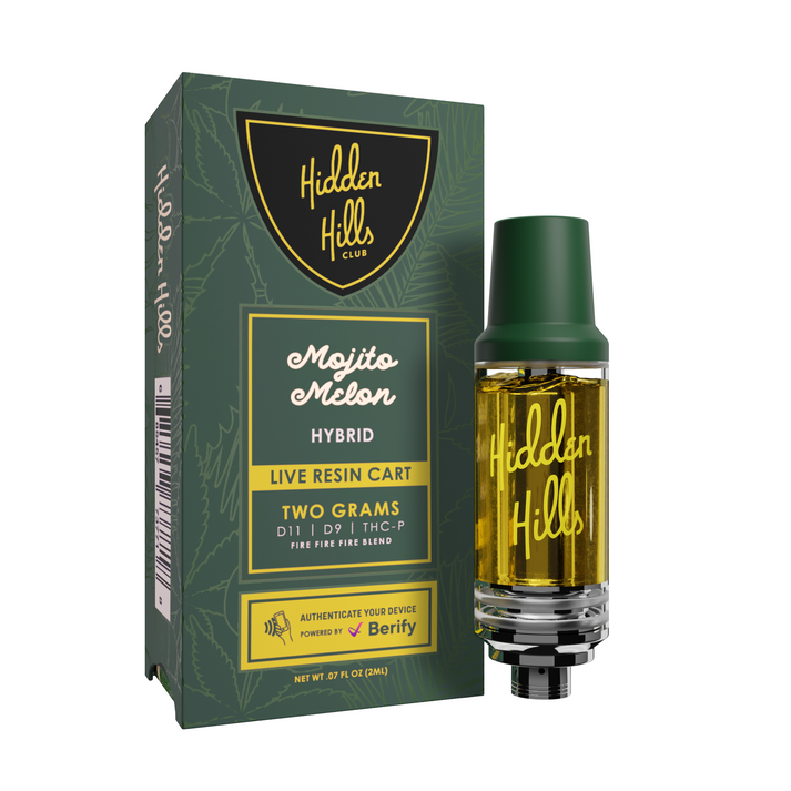 Hidden Hills Live Resin Cart - 2g Cartridge Fire Fire Blend | Mojito Melon (Hybrid)