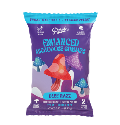 Purple Mushroom Enhanced Microdose Gummies - 2CT - Blue Razz