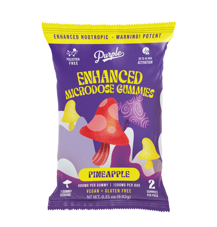 Purple Mushroom Enhanced Microdose Gummies - 2CT - Pineapple