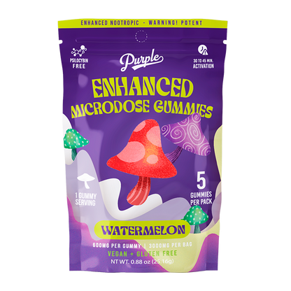 Purple Mushroom Enhanced Microdose Gummies - 5CT - Watermelon