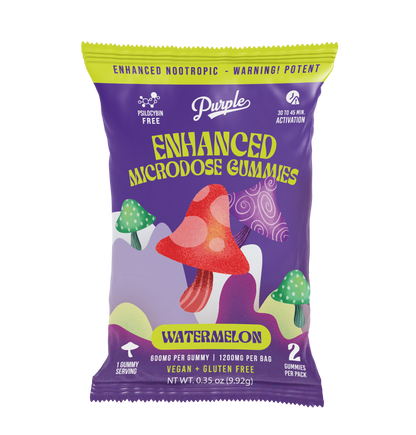 Purple Mushroom Enhanced Microdose Gummies - 2CT - Watermelon