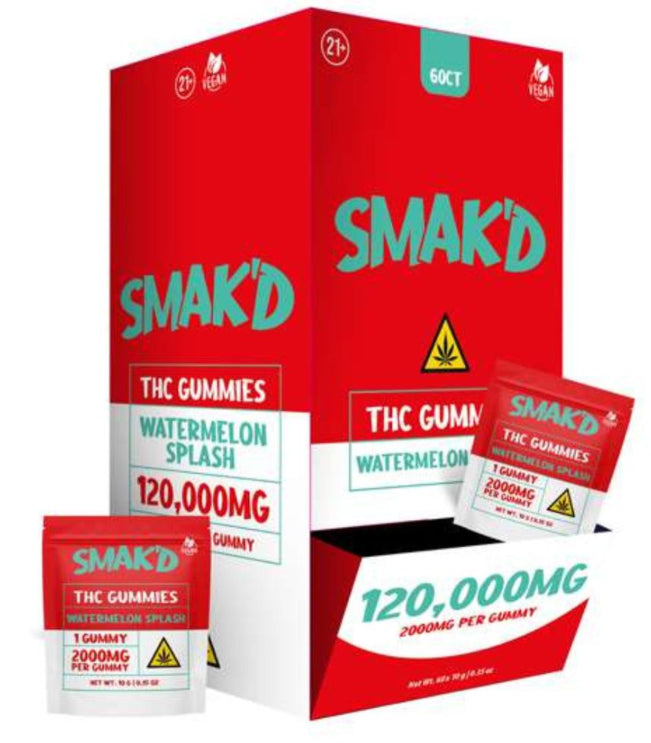 Smak'd 120,000mg THC Gummies - 60ct Display