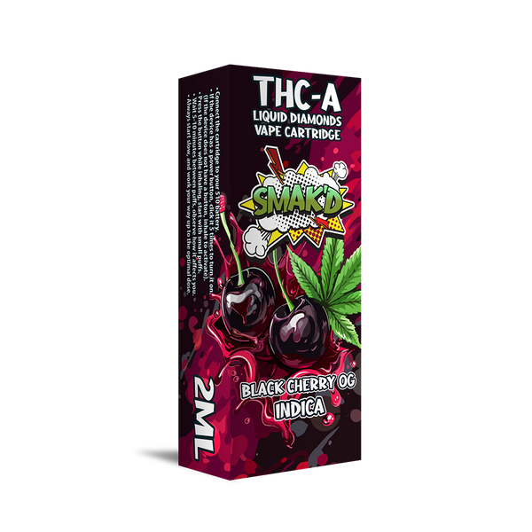 Smak'd 2ML THC-A Liquid Diamonds Vape Cartridge - Black Cherry OG (Indica)