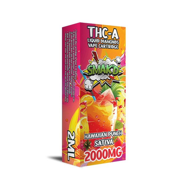 Smak'd 2ML THC-A Liquid Diamonds Vape Cartridge - Hawaiian Punch (Sativa)