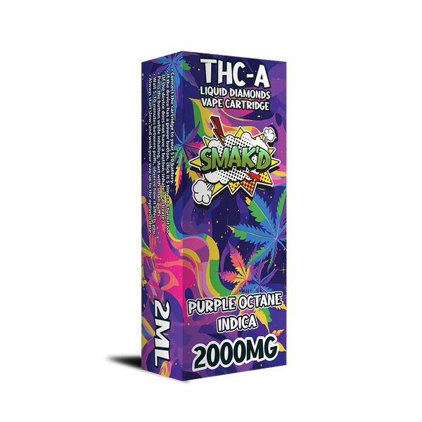 Smak'd 2ML THC-A Liquid Diamonds Vape Cartridge - Purple Octane (Indica)