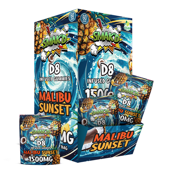 Smak'd Delta 8 Infused Gummies - 1500mg - Malibu Sunset